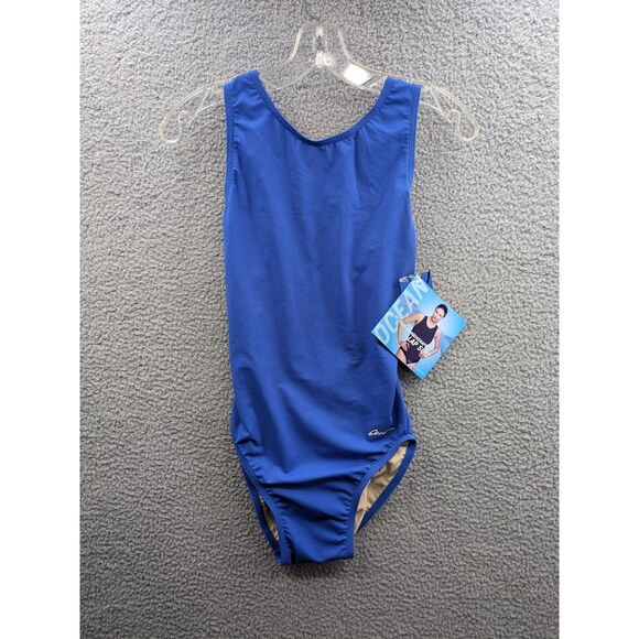 NWT Dolfin Aquashape Women's Conservative Blue Lap Swim Suit size 32/6 - Picture 1 of 9